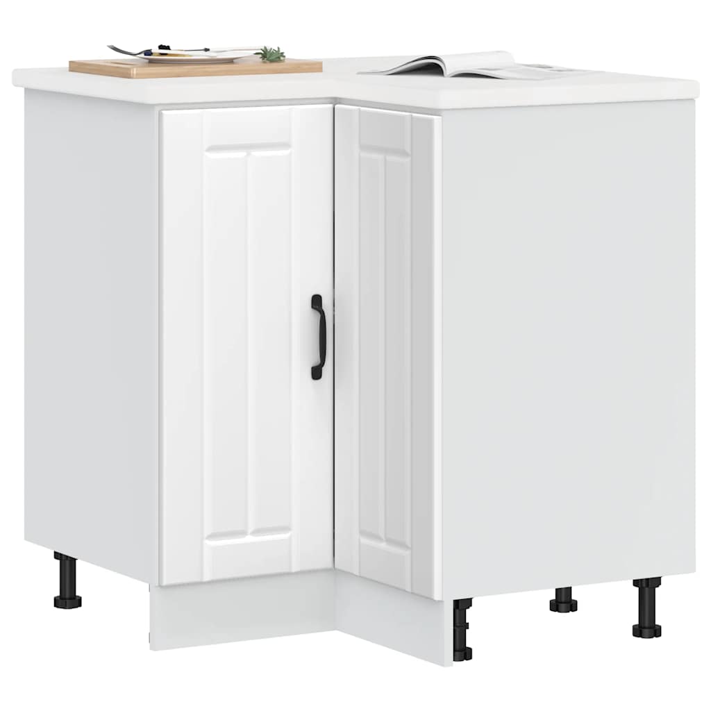 Mobile Base ad Angolo Cucina Lucca Bianco in Legno Multistrato - homemem39
