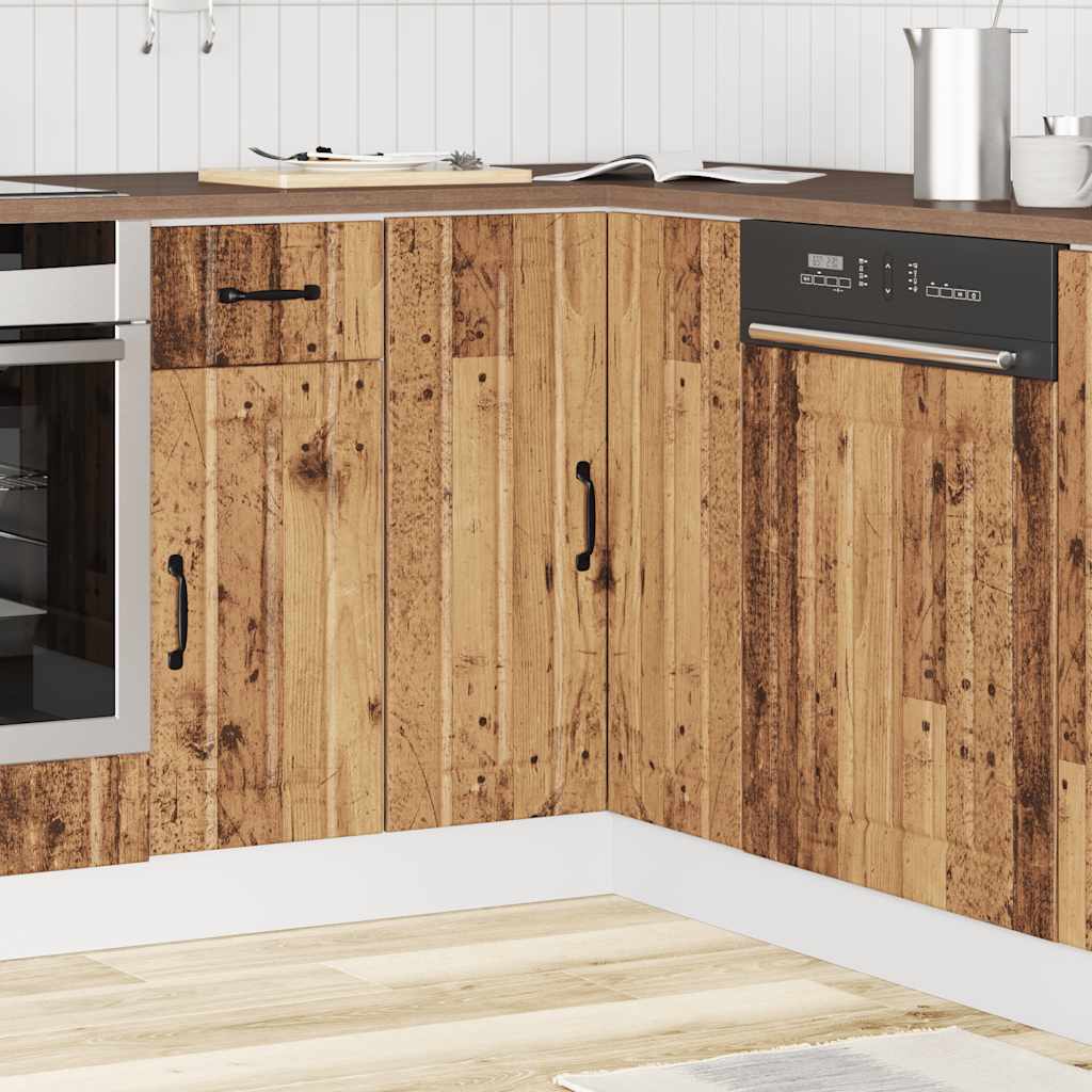 Mobile Base ad Angolo Cucina Lucca Legno Antico in Truciolato - homemem39
