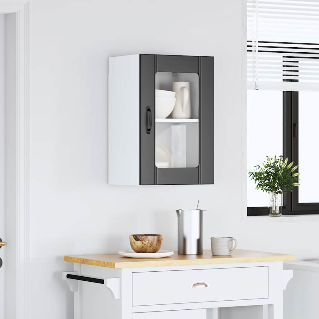 Pensile da Cucina con Porta in Vetro Lucca Nero - homemem39