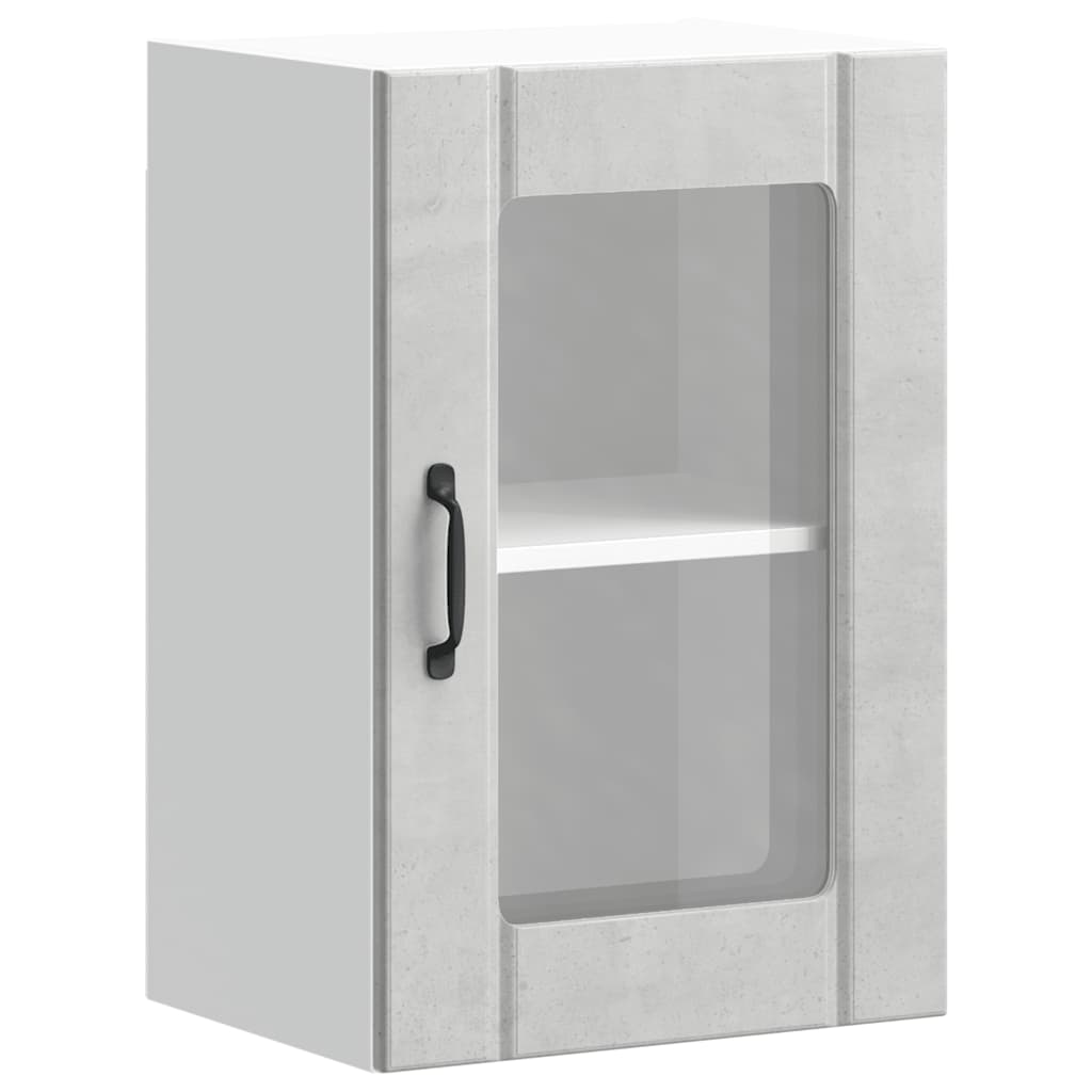 Pensile da Cucina con Porta in Vetro Lucca Grigio Cemento - homemem39