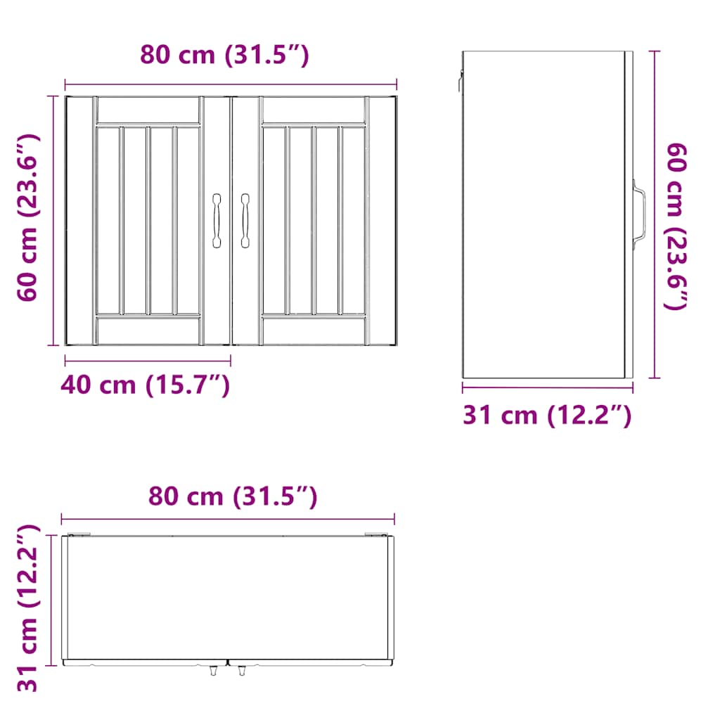 Pensile da Cucina Lucca Bianco in Legno Multistrato - homemem39