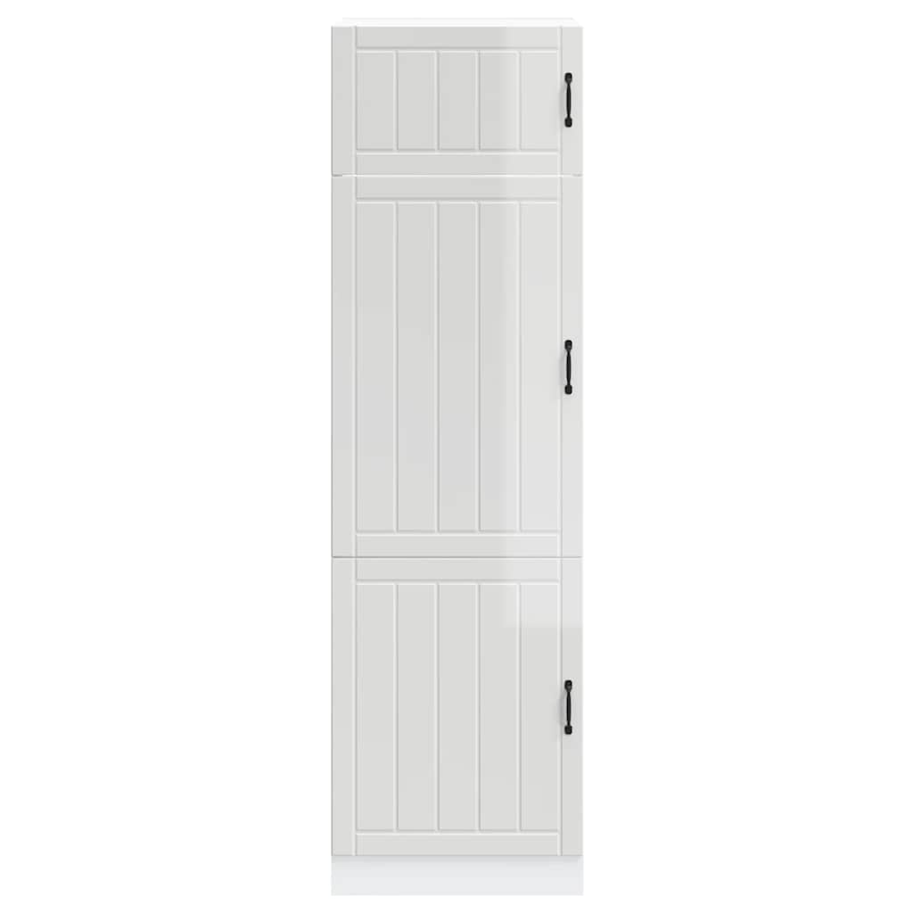 Armadio da Cucina Lucca Bianco Lucido in Legno Multistrato - homemem39