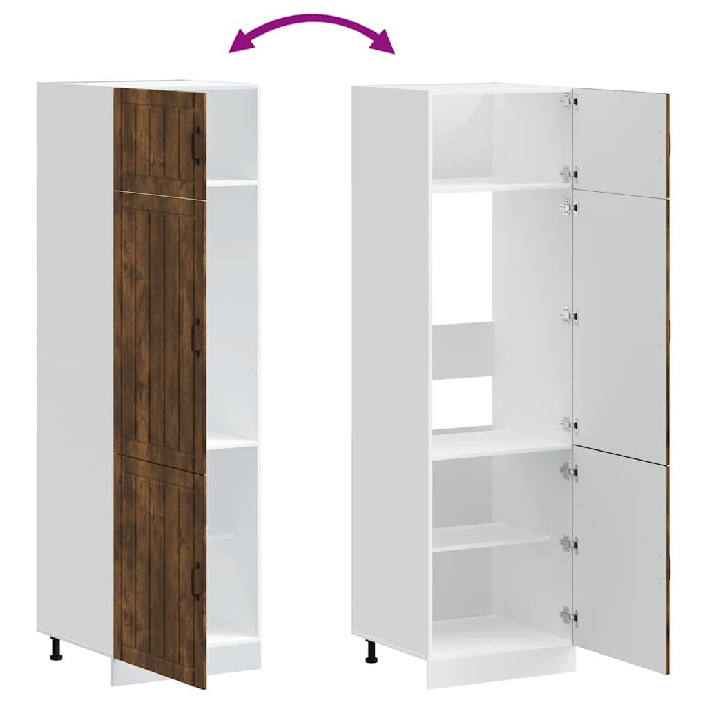 Armadio da Cucina Lucca Rovere Fumo in Legno Multistrato - homemem39