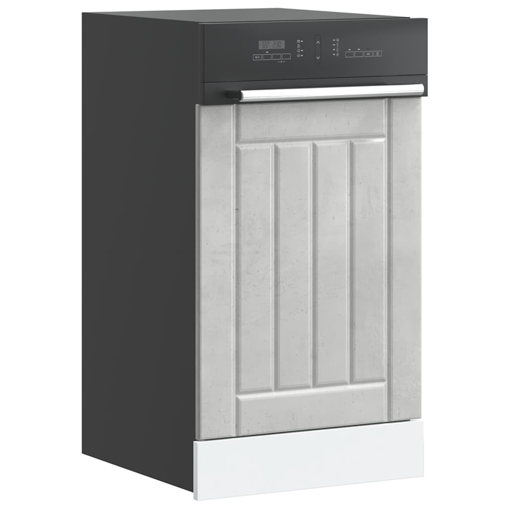 Pannello Lavastoviglie Lucca Grigio Cemento Legno Multistrato - homemem39