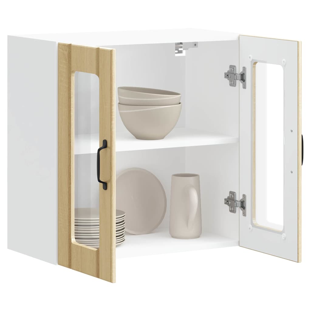 Pensile da Cucina con Porta in Vetro Lucca Rovere Sonoma - homemem39