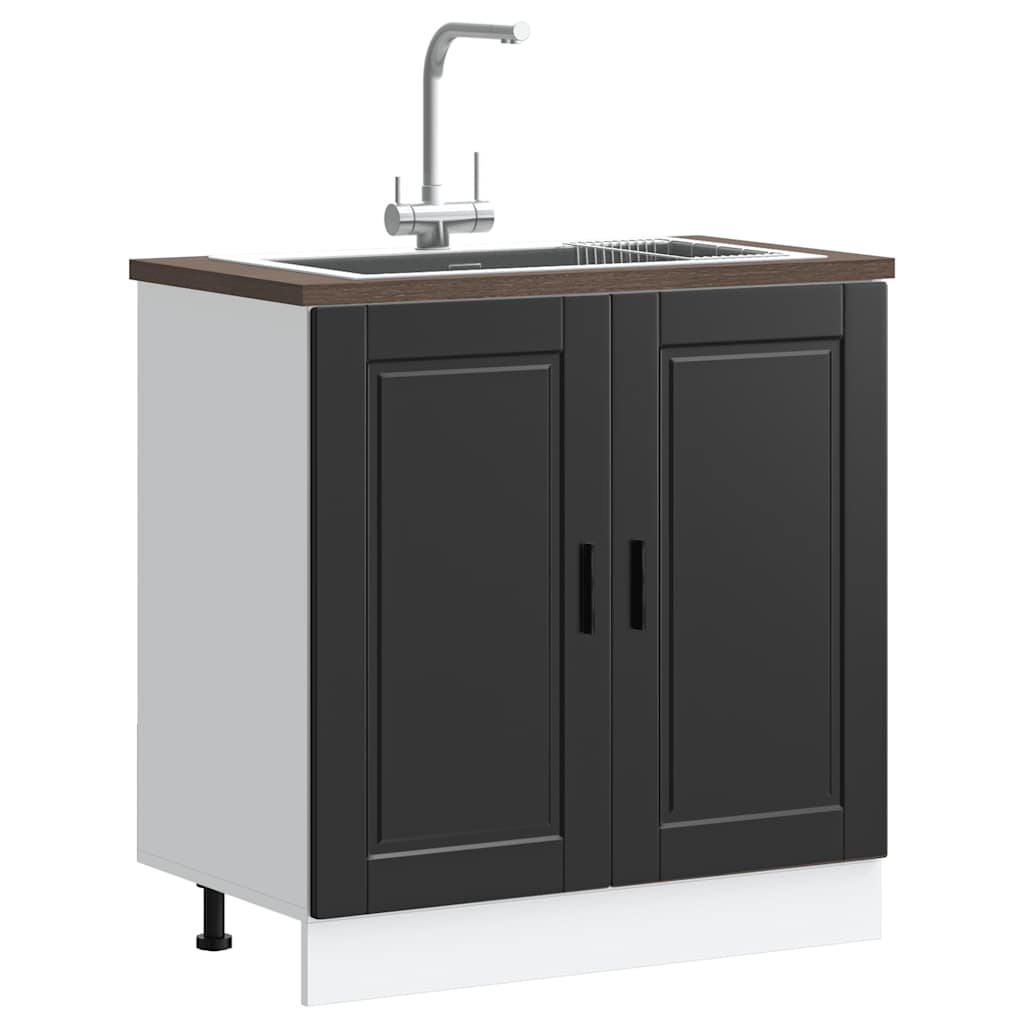 Mobile base lavello Porto Nero 80x46x81,5cm Legno Multistrato - homemem39