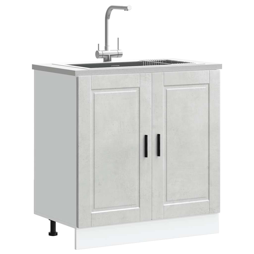 Mobile base lavello Porto Grigio Cemento 80x46x81,5 cm - homemem39