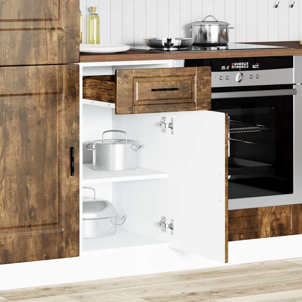 Base da Cucina Porto Rovere Fumo in Legno Multistrato - homemem39