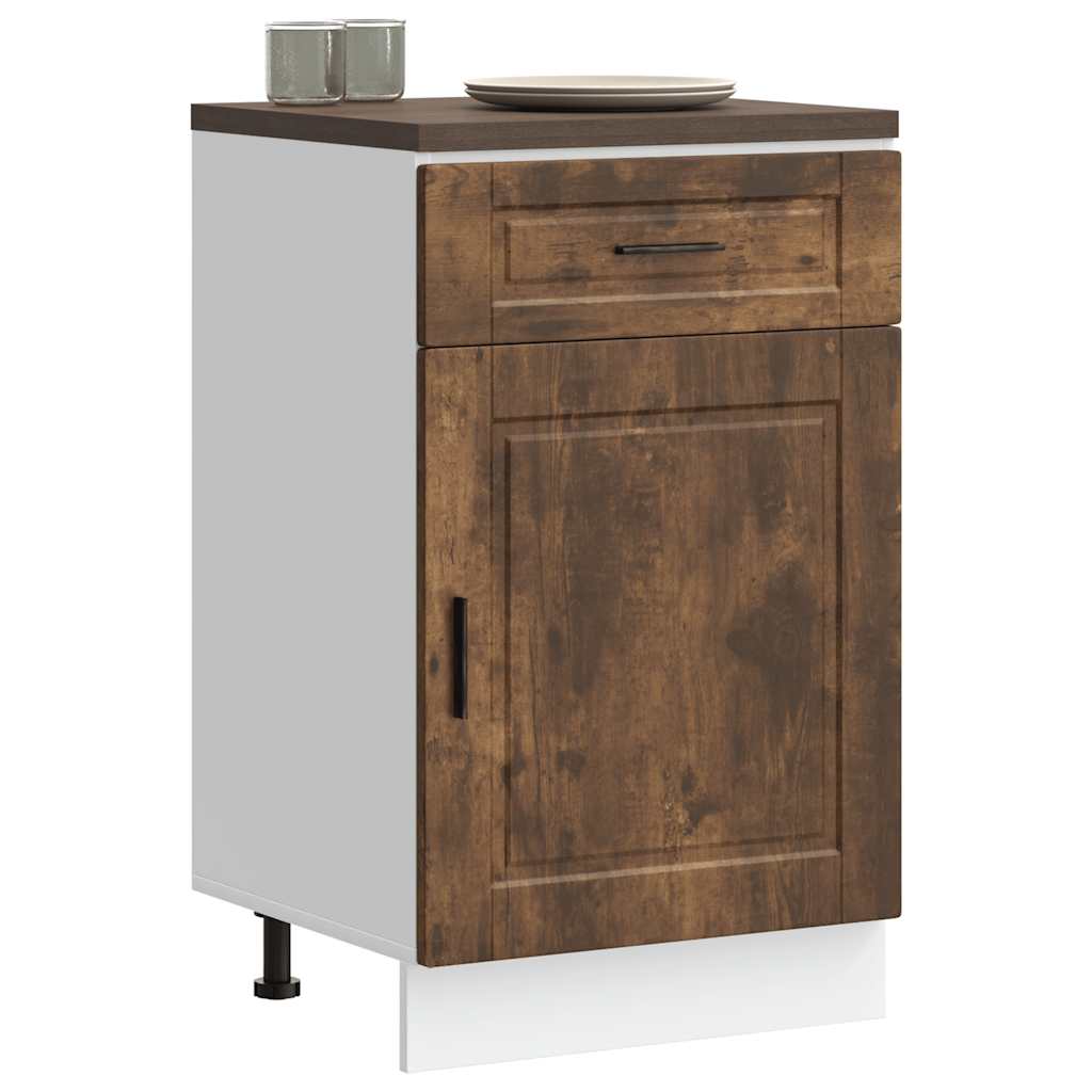 Base da Cucina Porto Rovere Fumo in Legno Multistrato - homemem39