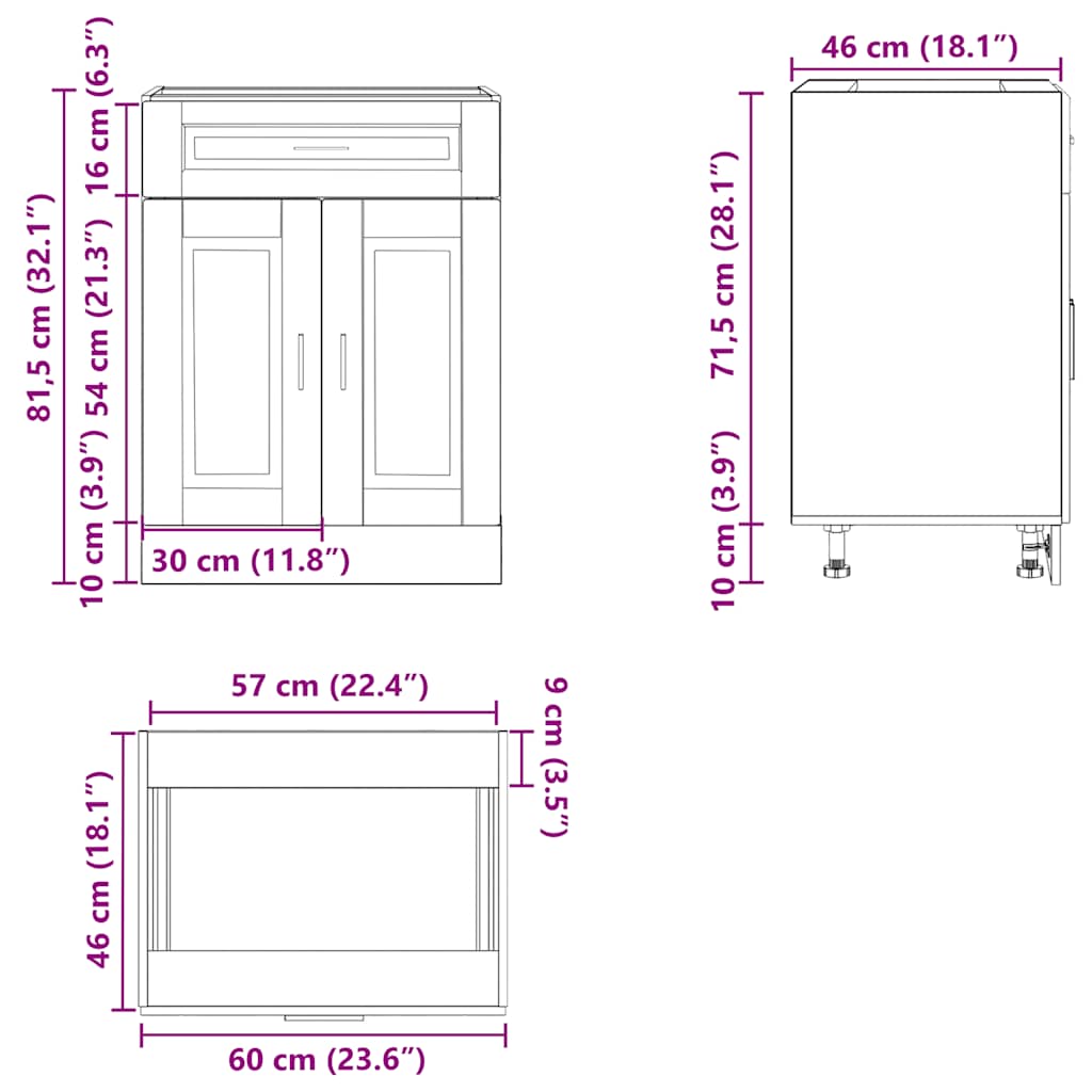 Base da Cucina Porto Rovere Sonoma in Legno Multistrato - homemem39