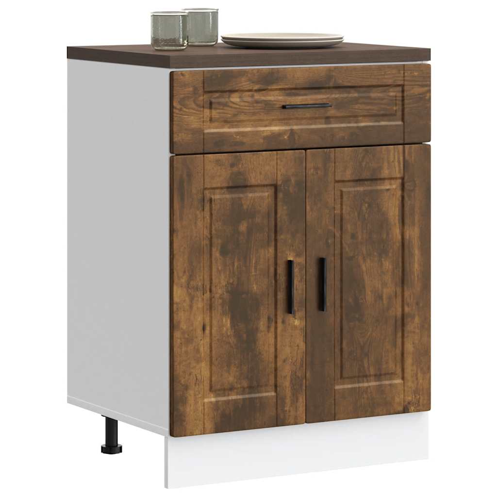 Base da Cucina Porto Rovere Fumo in Legno Multistrato - homemem39