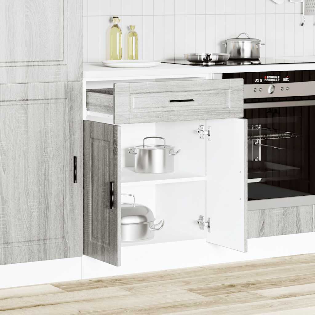 Base da Cucina Porto Grigio Sonoma in Legno Multistrato - homemem39