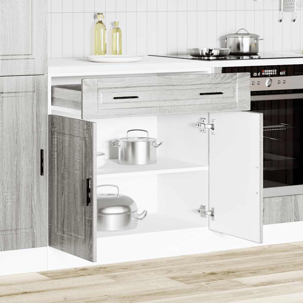 Base da Cucina Porto Grigio Sonoma in Legno Multistrato - homemem39