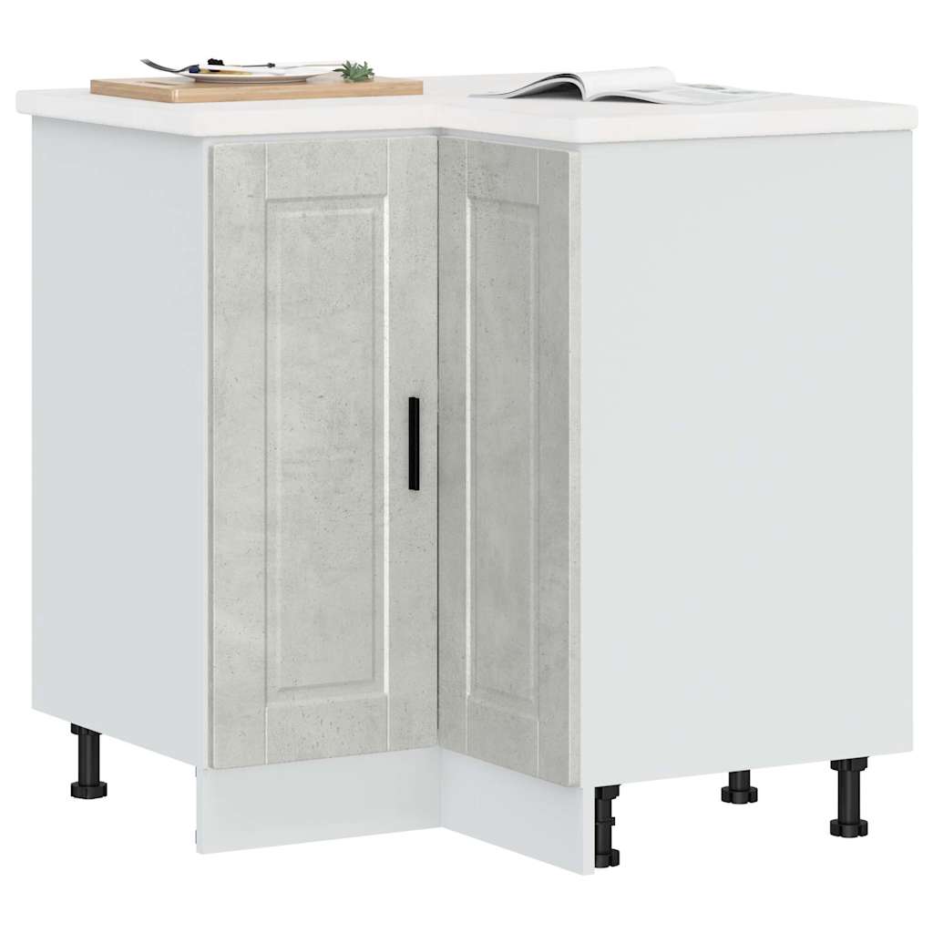 Base ad Angolo Cucina Porto Grigio Cemento in Legno Multistrato - homemem39