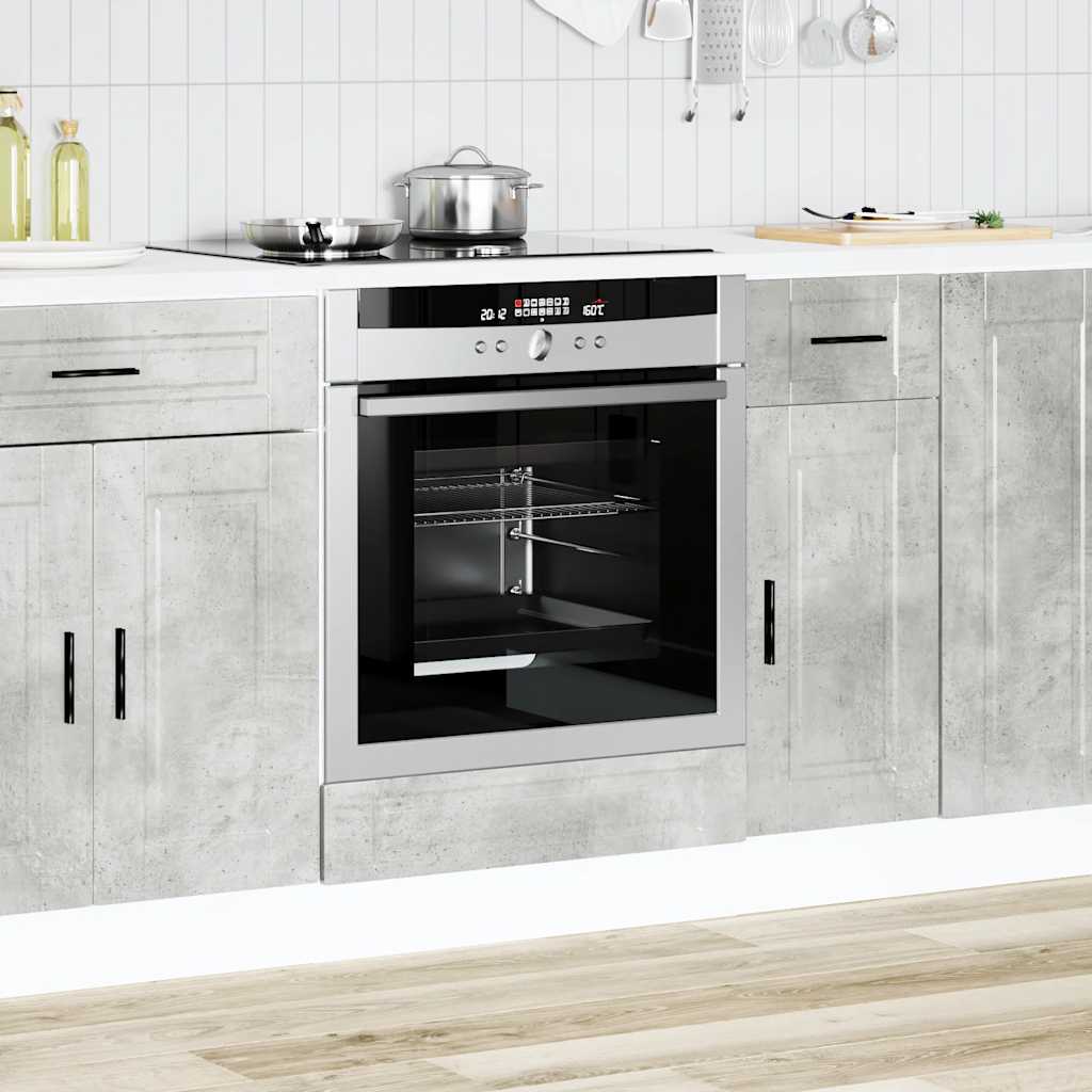 Armadio per Forno Porto Grigio Cemento in Legno Multistrato - homemem39