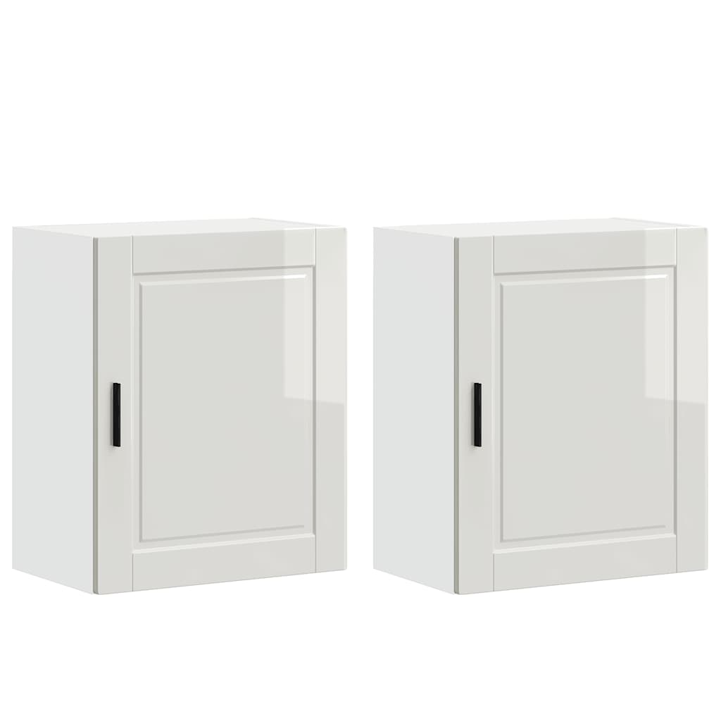 Pensili da Cucina 2 pz Porto Bianco Lucido in Legno Multistrato - homemem39