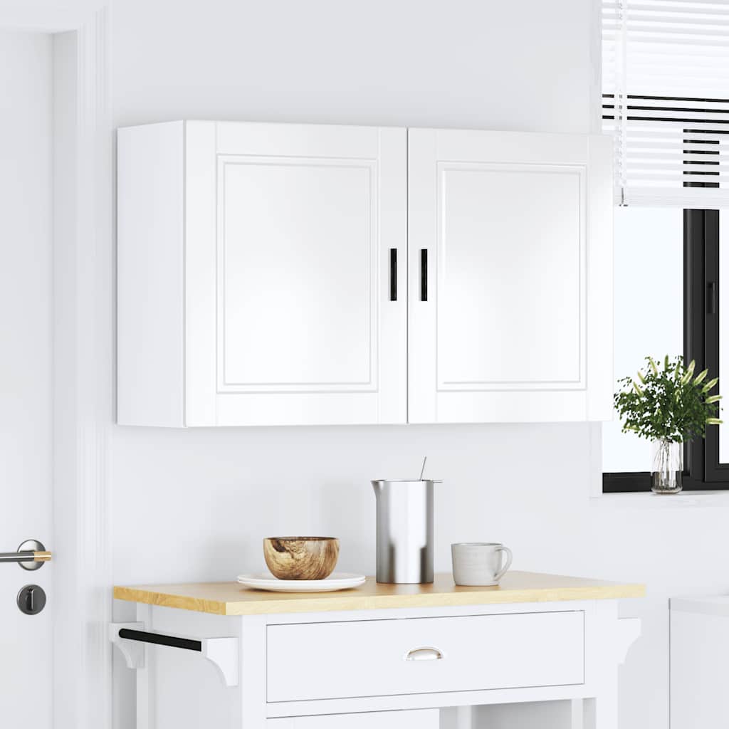 Pensili da Cucina 2 pz Porto Bianco Lucido in Legno Multistrato - homemem39