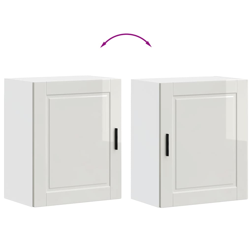Pensili da Cucina 2 pz Porto Bianco Lucido in Legno Multistrato - homemem39