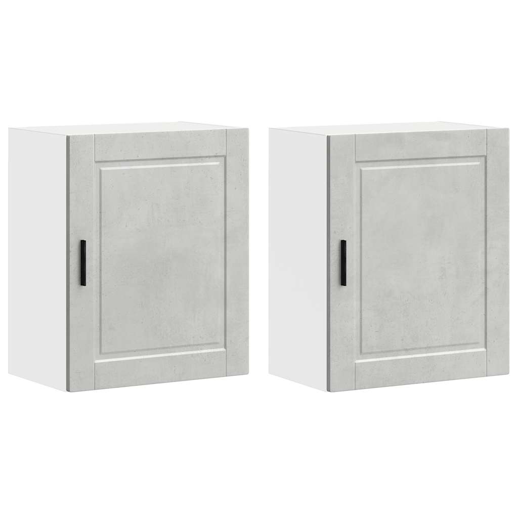 Pensili da Cucina 2 pz Porto Grigio Cemento Legno Multistrato - homemem39