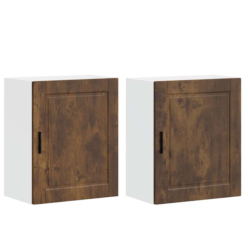 Pensili da Cucina 2 pz Porto Rovere Fumo in Legno Multistrato - homemem39