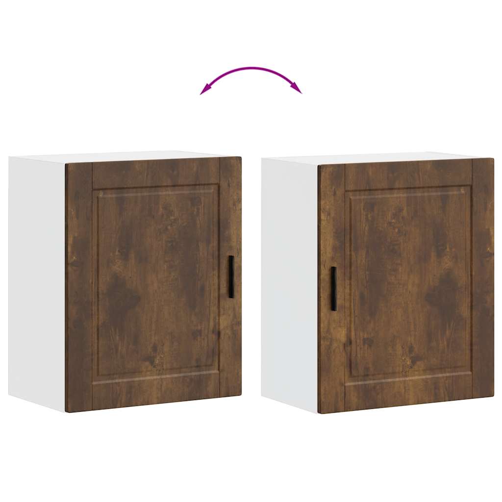 Pensili da Cucina 2 pz Porto Rovere Fumo in Legno Multistrato - homemem39