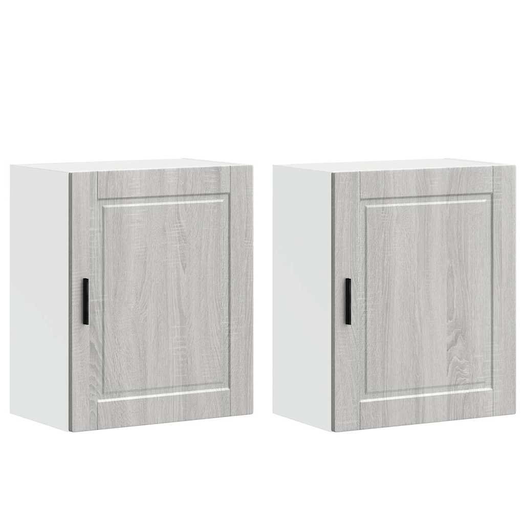 Pensili da Cucina 2 pz Porto Grigio Sonoma in Legno Multistrato - homemem39