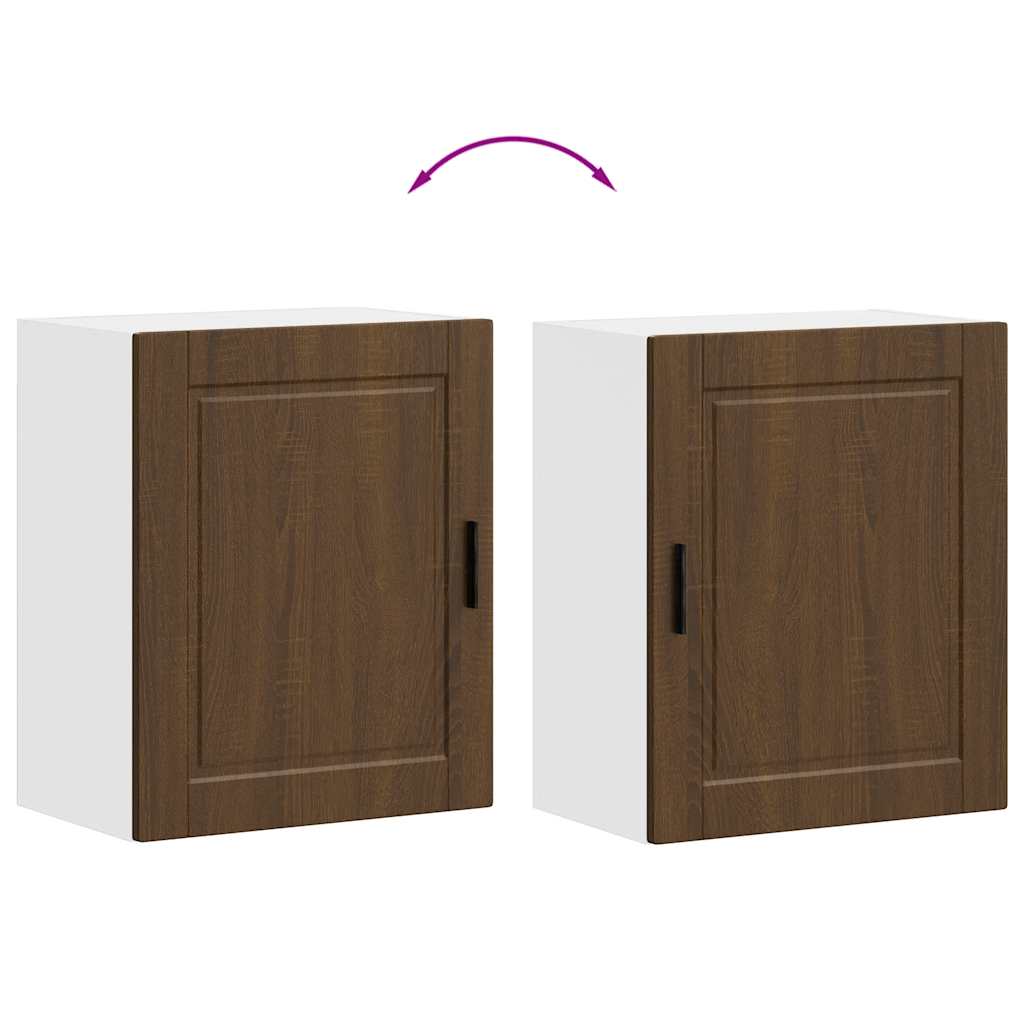 Pensili da Cucina 2 pz Porto Rovere Marrone Legno Multistrato - homemem39