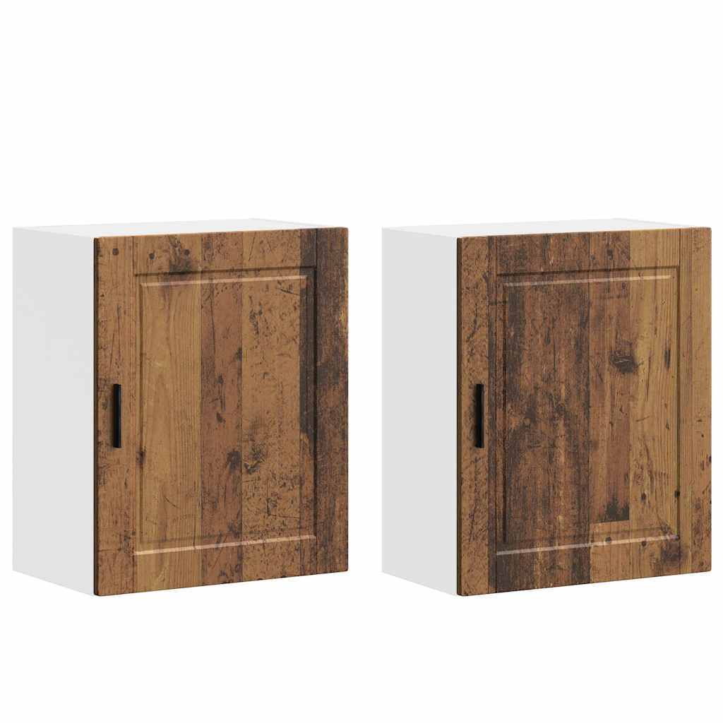 Pensili da Cucina 2 pz Porto Legno Antico in Legno Multistrato - homemem39