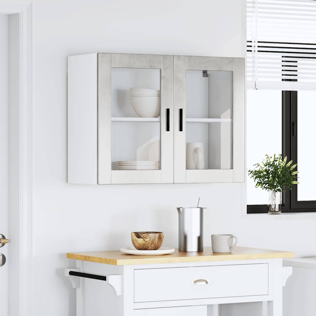 Pensile da Cucina con Porta in Vetro Porto Grigio Cemento