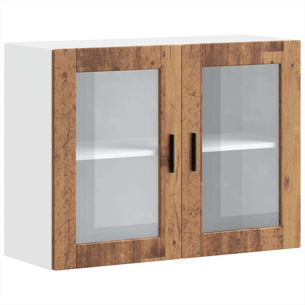 Pensile da Cucina con Porta in Vetro Porto Legno Vecchio - homemem39
