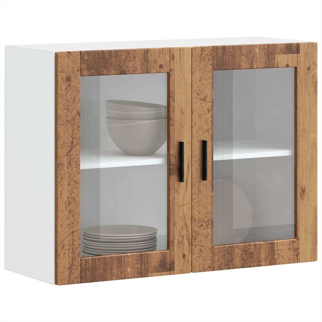 Pensile da Cucina con Porta in Vetro Porto Legno Vecchio - homemem39