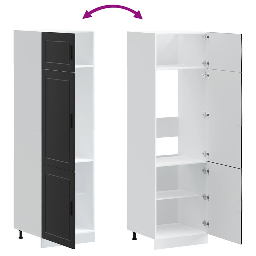 Armadio da Cucina Porto Nero in Legno Multistrato - homemem39