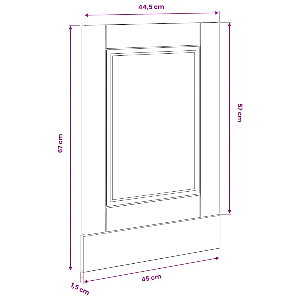 Pannello Lavastoviglie Porto Grigio Cemento 45x1,5x57 cm - homemem39
