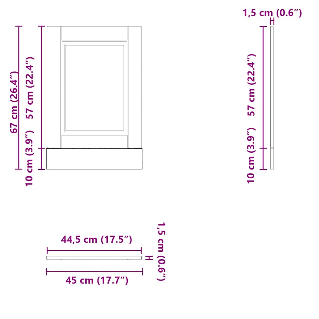 Pannello Lavastoviglie Porto Rovere Fumo 45x1,5x67 cm - homemem39