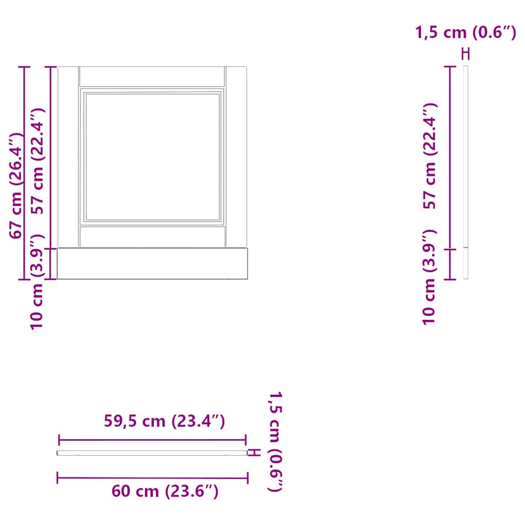 Pannello Lavastoviglie Porto Rovere Fumo 60x1,5x67 cm - homemem39