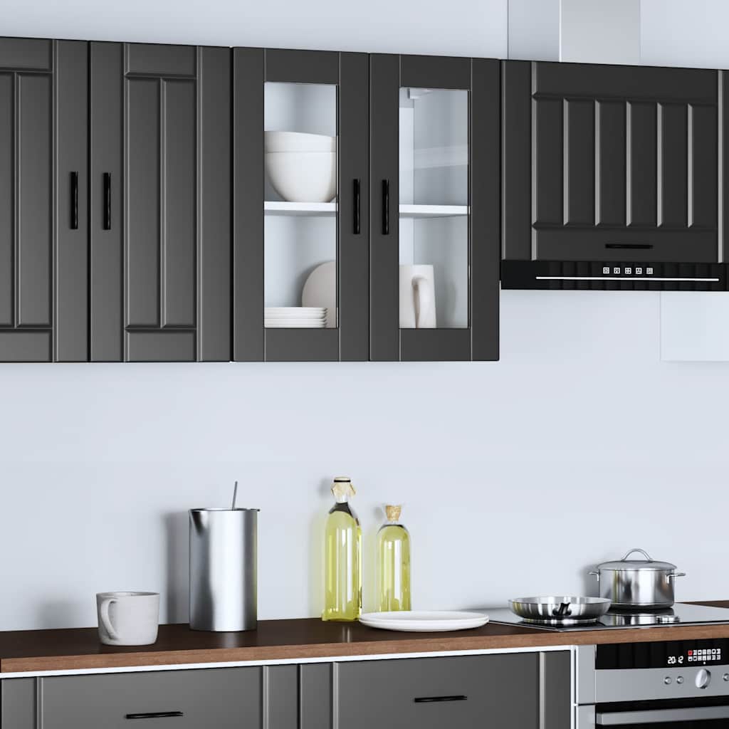 Pensile da Cucina con Porta in Vetro Porto Nero - homemem39