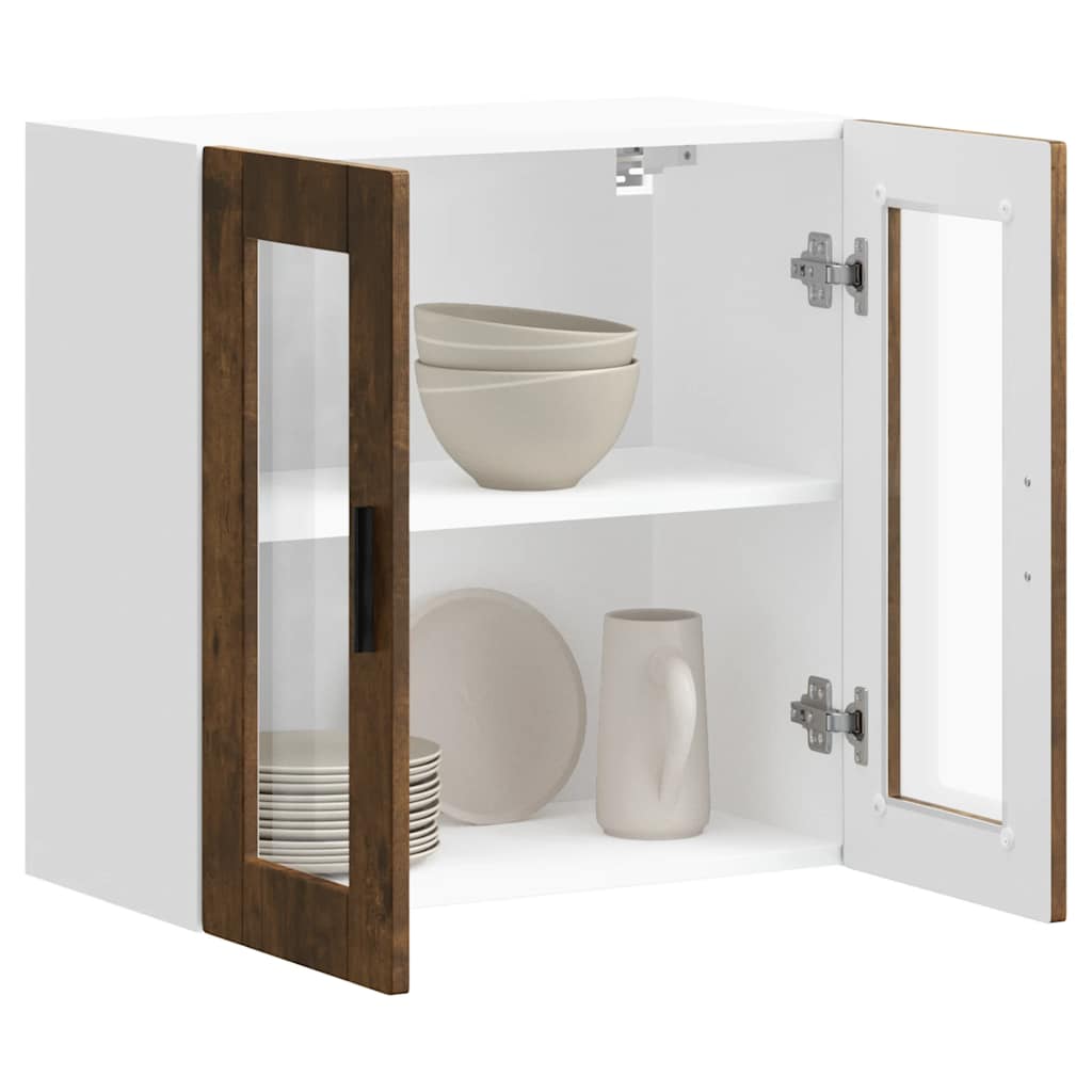 Pensile da Cucina con Porta in Vetro Porto Rovere Fumo - homemem39