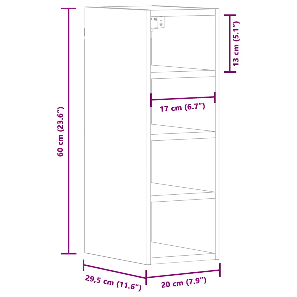 Mobile Pensile “Riga” Rovere Fumo 20x29,5x60 cm | homemem39