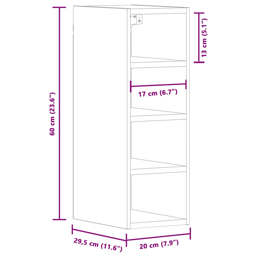 Mobile Pensile “Riga” Grigio Sonoma 20x29,5x60 cm | homemem39