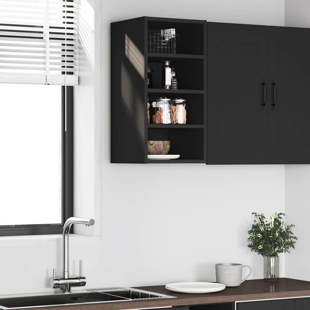 Mobile Pensile “Riga” Nero 30x29,5x60 cm in Legno Multistrato - homemem39