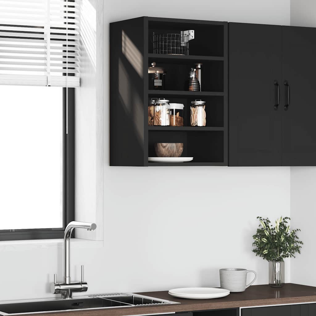 Mobile Pensile “Riga” Nero 40x29,5x60 cm in Legno Multistrato - homemem39