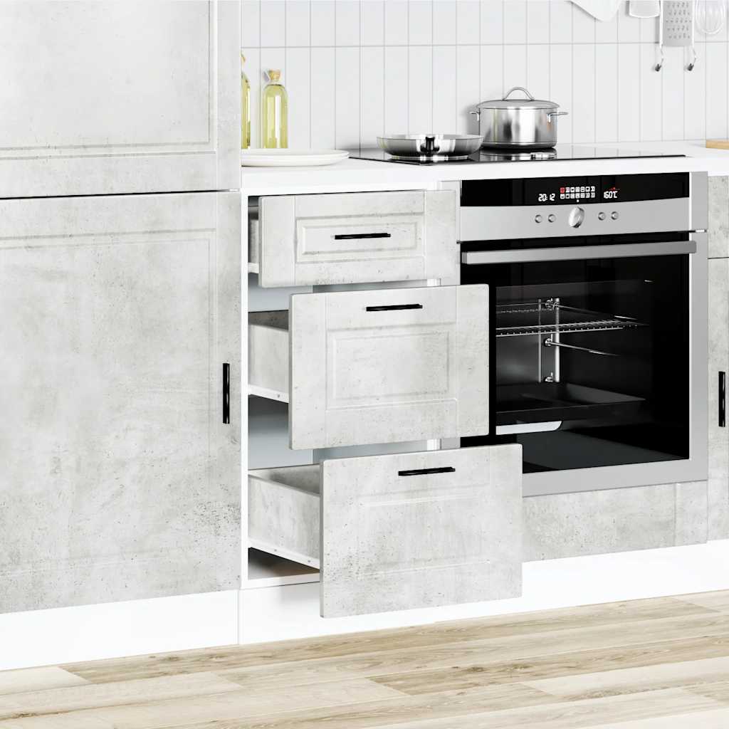 Base da Cucina Porto Grigio Cemento in Legno Multistrato - homemem39