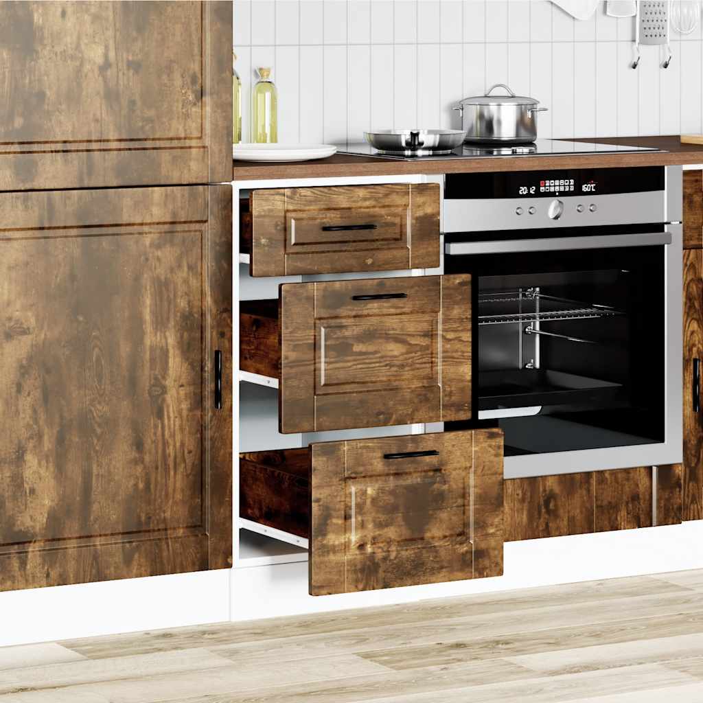 Base da Cucina Porto Rovere Fumo in Legno Multistrato - homemem39
