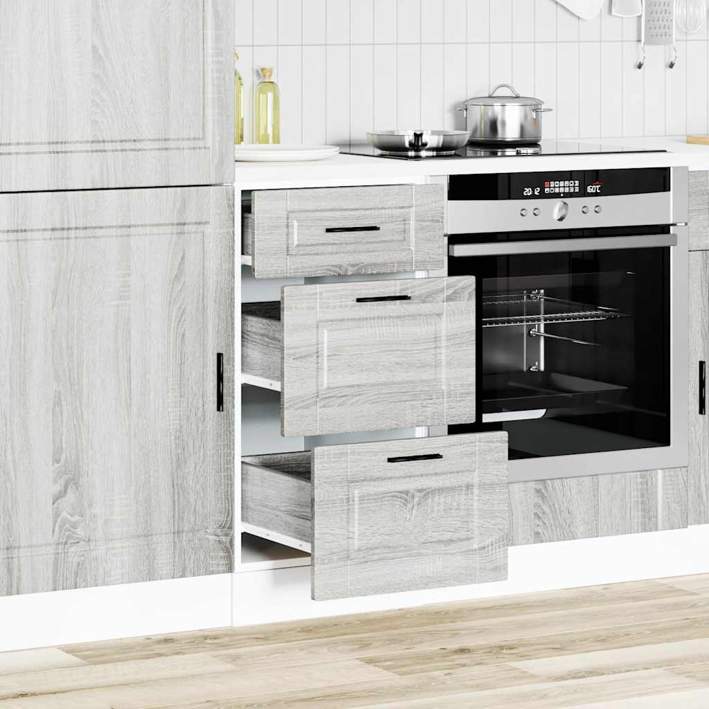 Base da Cucina Porto Grigio Sonoma in Legno Multistrato - homemem39