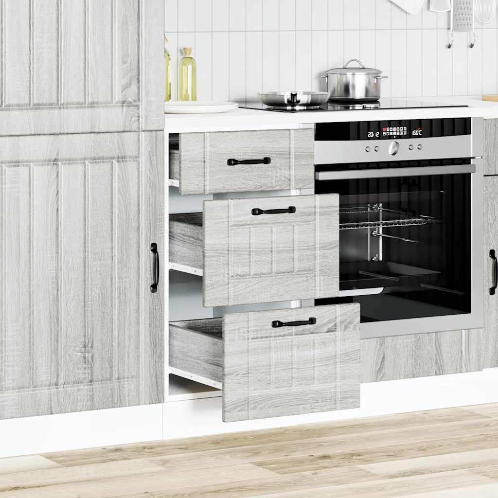 Base da Cucina Lucca Grigio Sonoma in Legno Multistrato - homemem39
