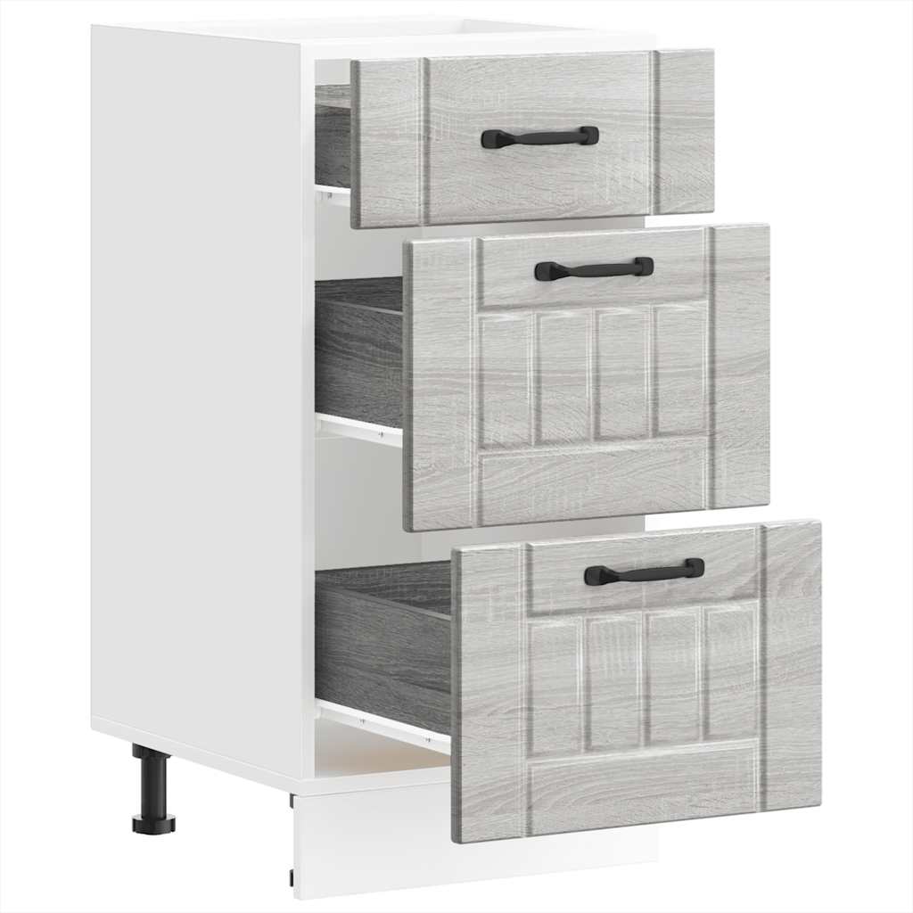 Base da Cucina Lucca Grigio Sonoma in Legno Multistrato - homemem39