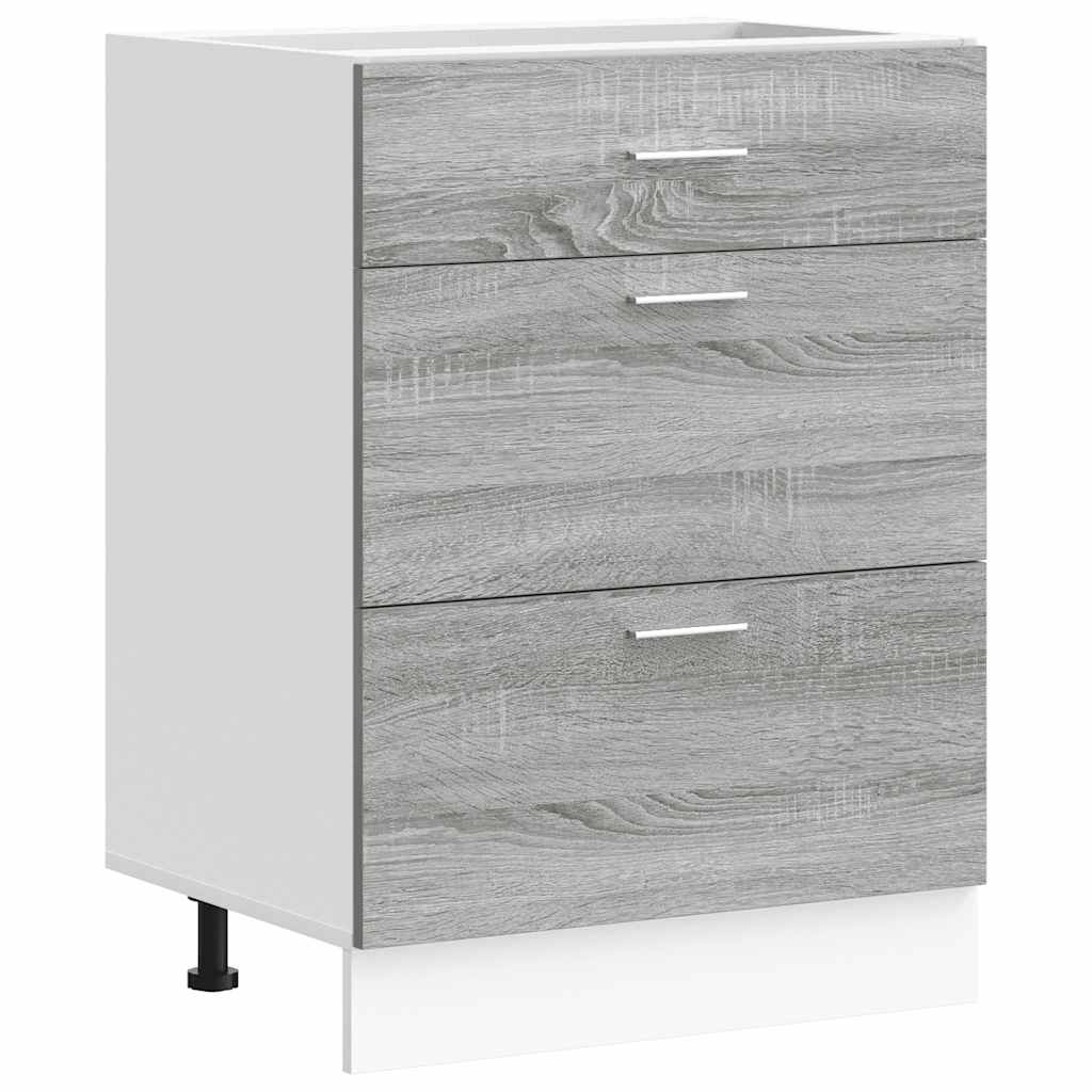 Base da Cucina “Lyon” Grigio Sonoma in Legno Multistrato - homemem39