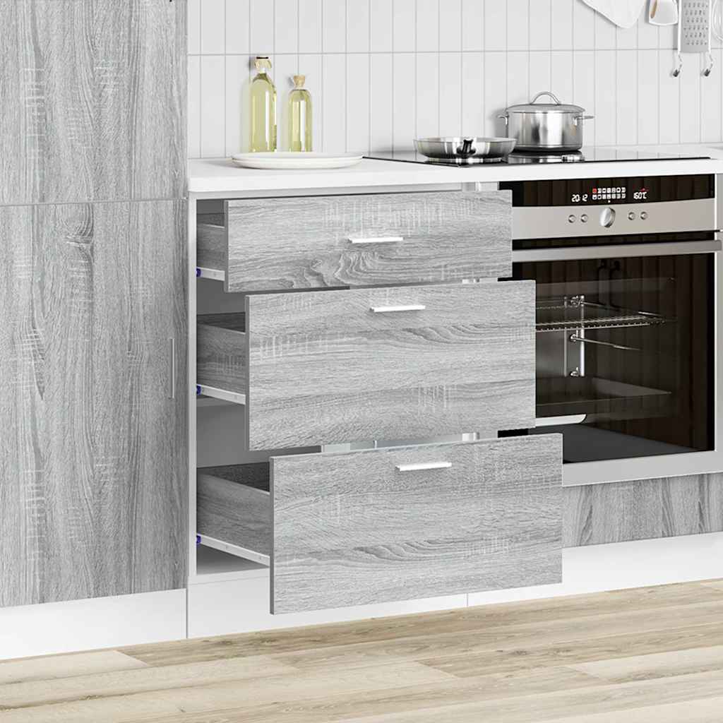 Base da Cucina “Lyon” Grigio Sonoma in Legno Multistrato - homemem39