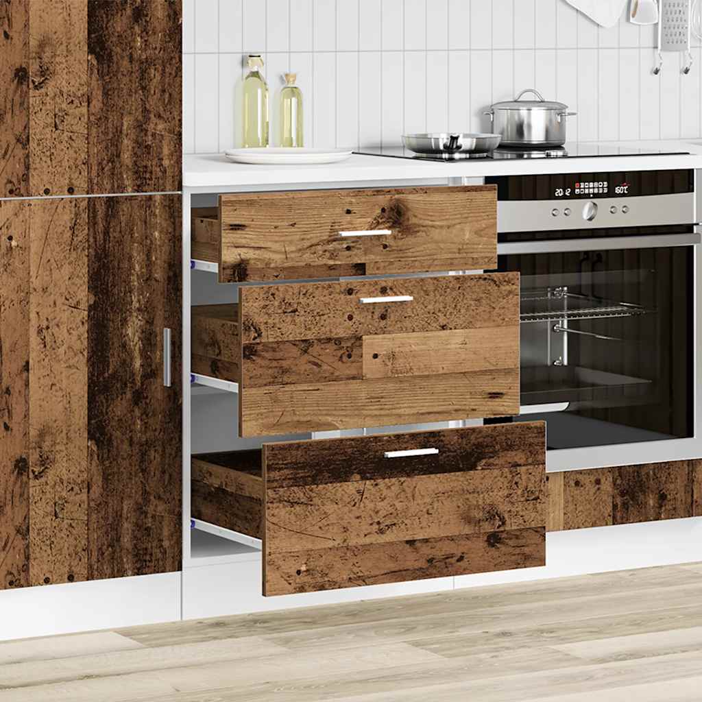 Base da Cucina “Lyon” Legno Vecchio in Legno Multistrato - homemem39