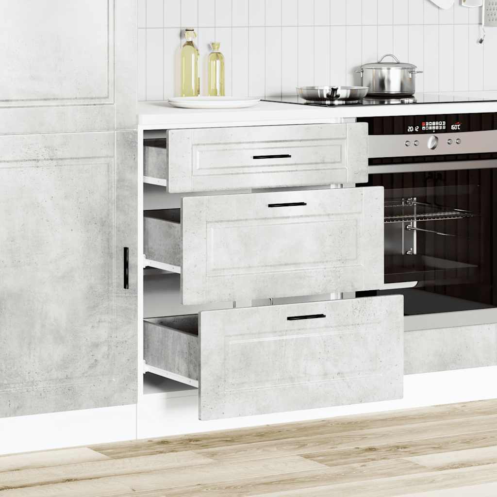 Base da Cucina Porto Grigio Cemento in Legno Multistrato - homemem39
